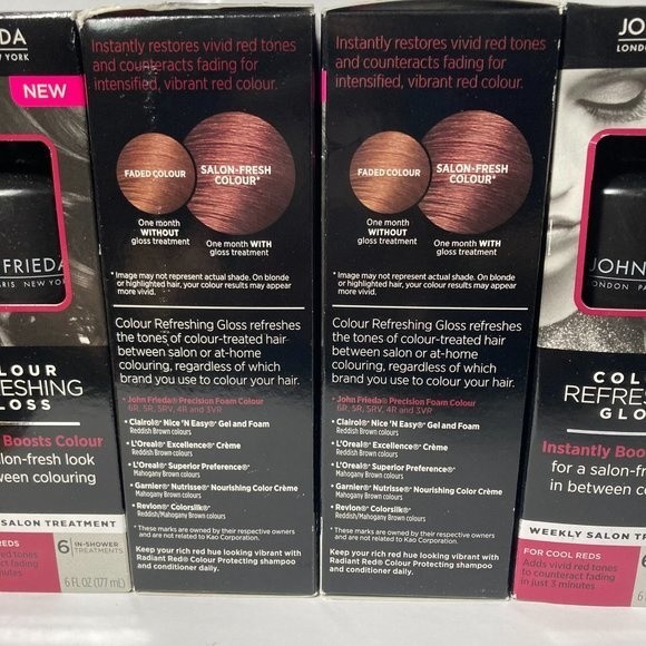 John Frieda Colour Refreshing Gloss Cool Reds 4 Boxes DISCONTINUED Color - Picture 5 of 13